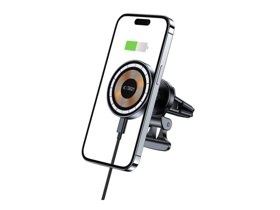 Soporte para teléfono de coche Tech-Protect MM15W-V5 con cargador inductivo MagSafe de 15 W para rej
