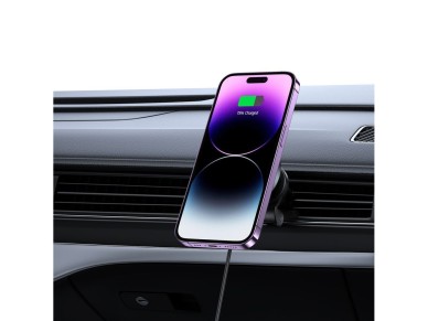 Tech-Protect MM15W-V5 Car Phone Holder with MagSafe 15W Inductive Charger for Air Vent - Black