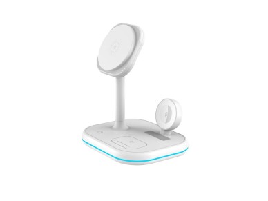 Cargador inductivo 3 en 1 Tech-Protect QI15W-A27 con soporte MagSafe para smartphone / Apple Watch /