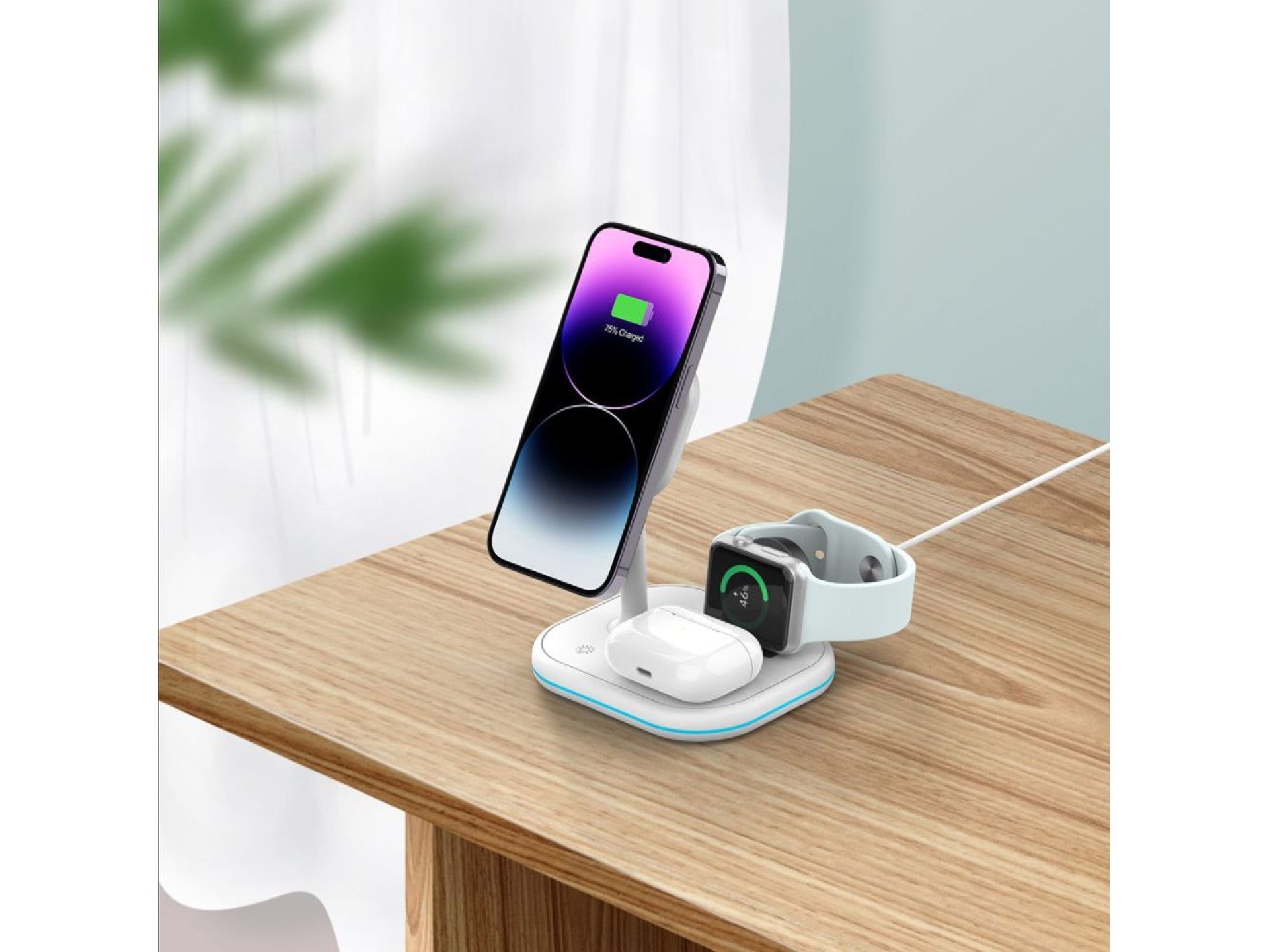 Tech-Protect QI15W-A27 3-in-1 inductive charger with MagSafe stand for smartphone / Apple Watch / Ai