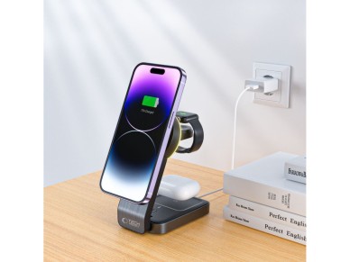 Tech-Protect QI15W-A28 MagSafe 3in1 Inductive Charger with Smartphone / Apple Watch / AirPods Stand 