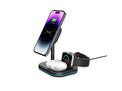 Tech-Protect QI15W-A27 3-in-1 Inductive Charger with MagSafe Stand for Smartphone / Apple Watch / Ai Tech-Protect QI15W-A27 3-in-1 Inductive Charger with MagSafe Stand for Smartphone / Apple Watch / Ai