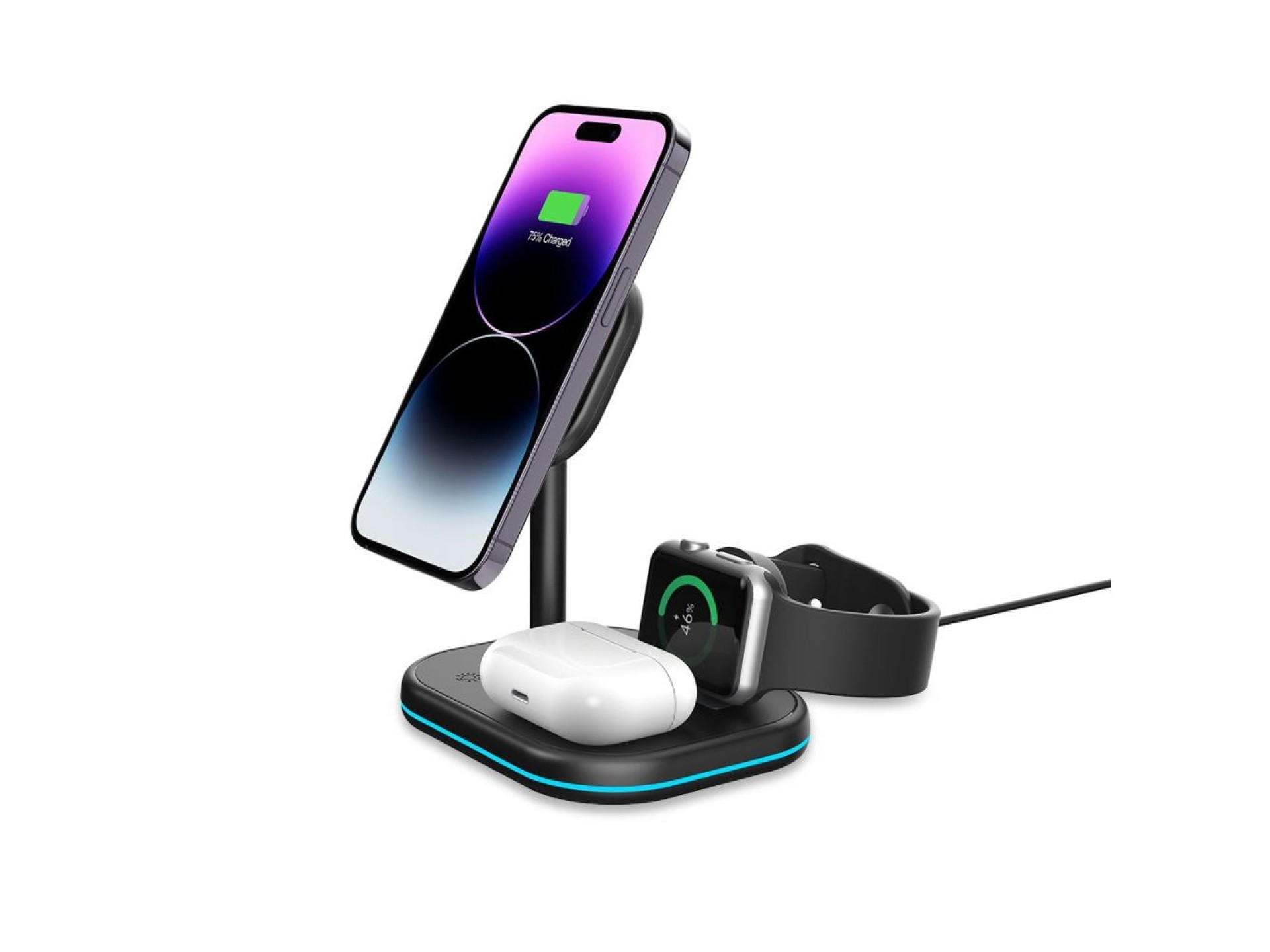 Tech-Protect QI15W-A27 3-in-1 Inductive Charger with MagSafe Stand for Smartphone / Apple Watch / Ai
