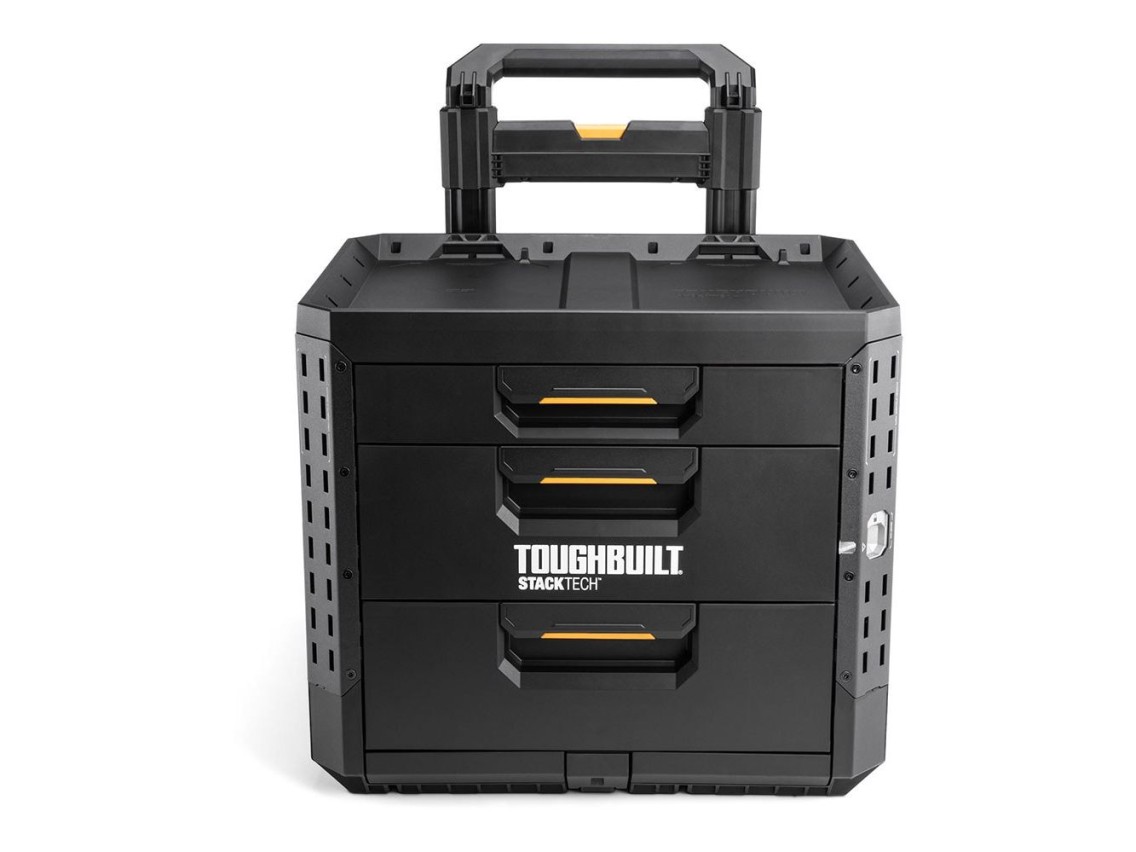 Tool box with 3 drawers, wheels and lock, stacktech, 53 x 40.5 x 47.7 cm