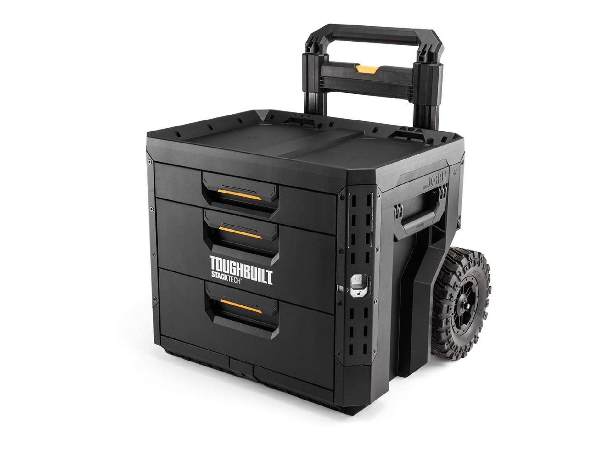 Tool box with 3 drawers, wheels and lock, stacktech, 53 x 40.5 x 47.7 cm