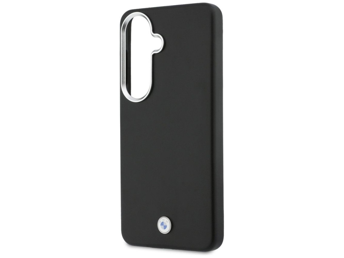 Funda MagSafe con logotipo metálico de BMW para Samsung Galaxy S26 - Negra