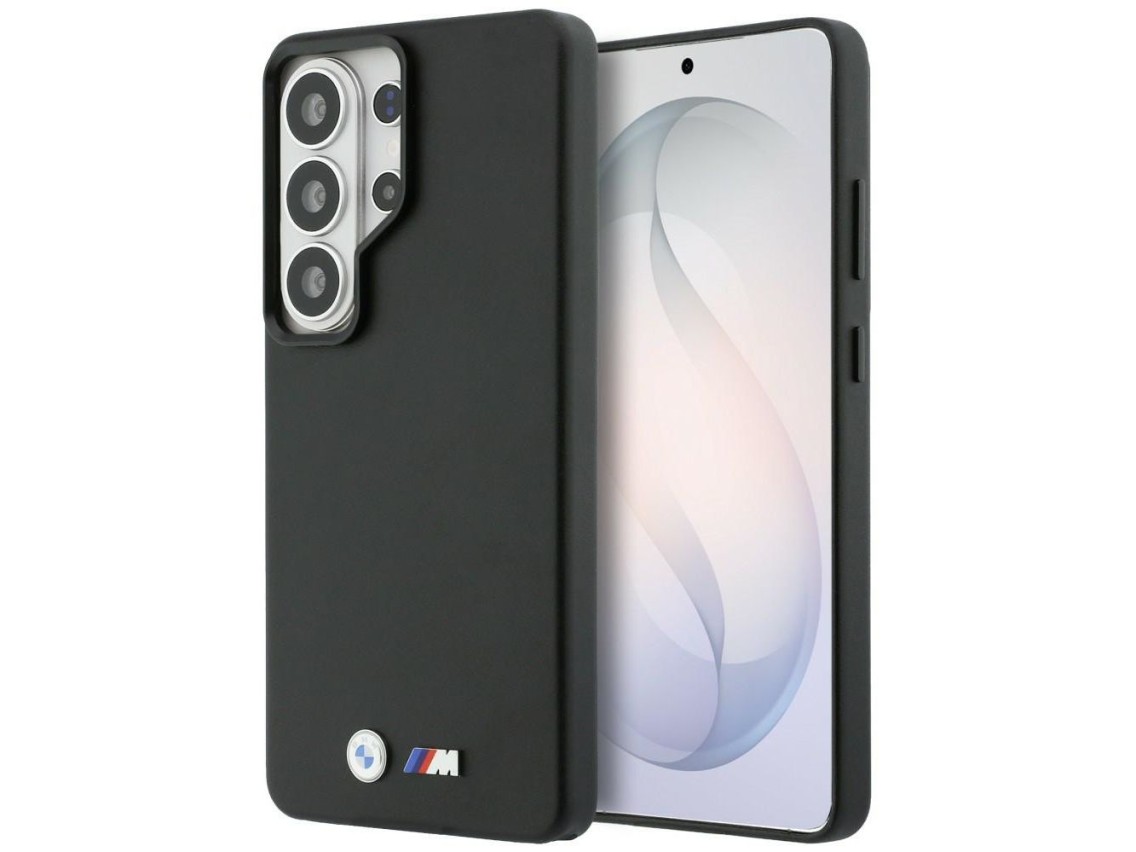 Capa MagSafe com logotipo BMW M em metal para Samsung Galaxy S26 Ultra - Preta