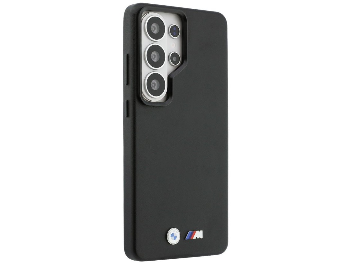 Capa MagSafe com logotipo BMW M em metal para Samsung Galaxy S26 Ultra - Preta