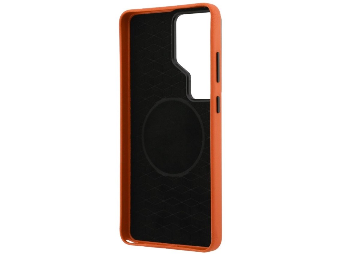 Capa MagSafe com logotipo BMW M em metal para Samsung Galaxy S26 Ultra - Laranja