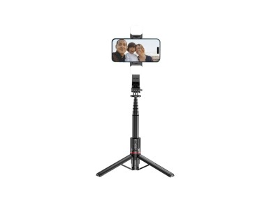 Bast�o de selfie Bluetooth Tech-Protect L05S com trip�, alcance de at� 105 cm e luz LED - Preto