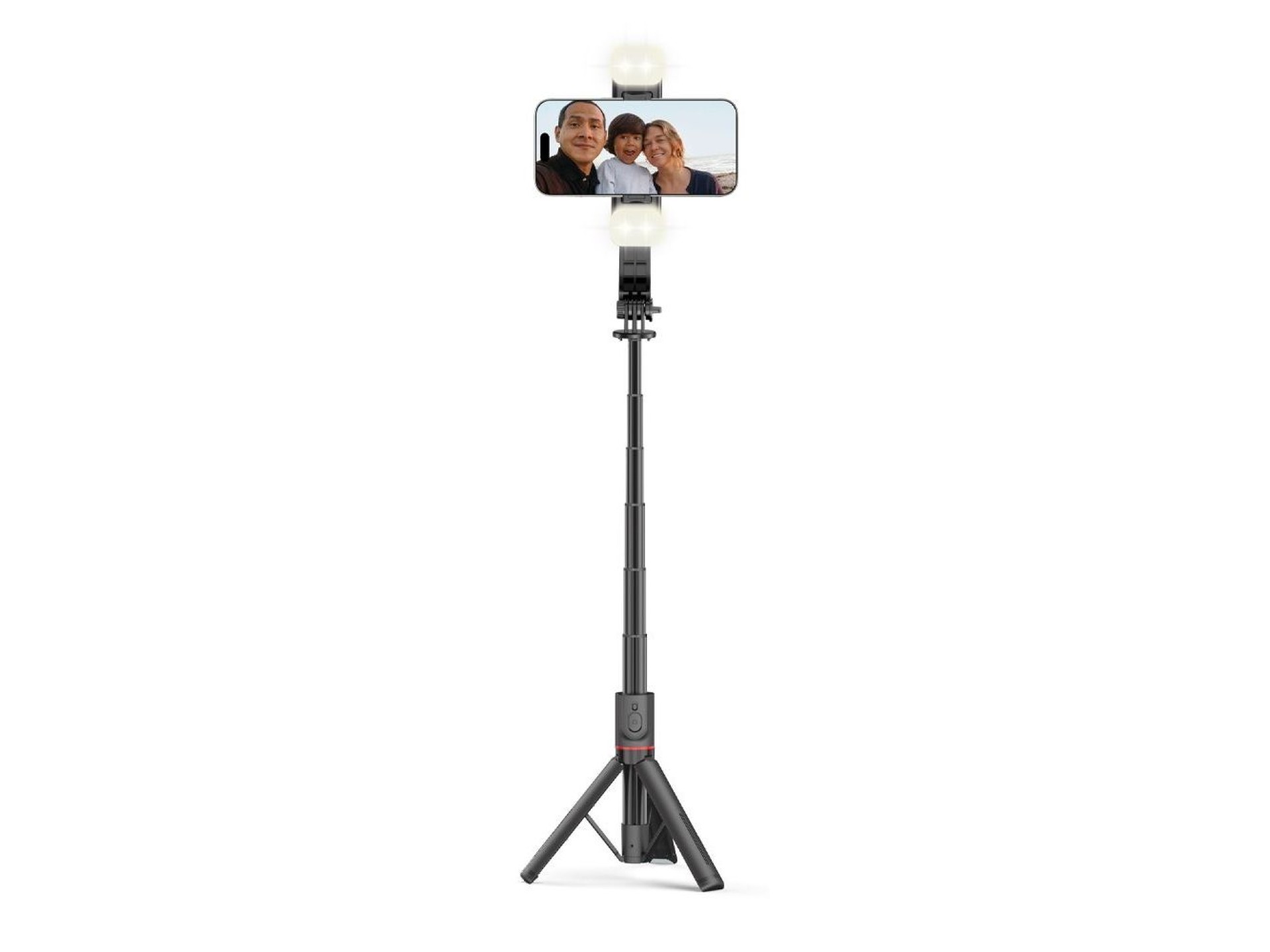 Palo selfie Bluetooth Tech-Protect L05S con trípode de hasta 105 cm con luz LED - Negro