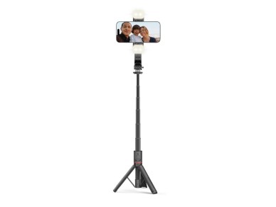 Bast�o de selfie Bluetooth Tech-Protect L05S com trip�, alcance de at� 105 cm e luz LED - Preto