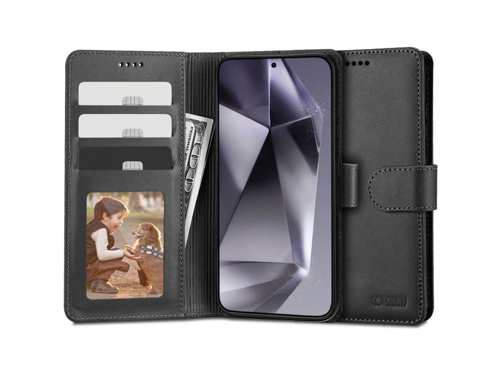 Tech-Protect Wallet Case for Samsung Galaxy S24 Ultra - Black