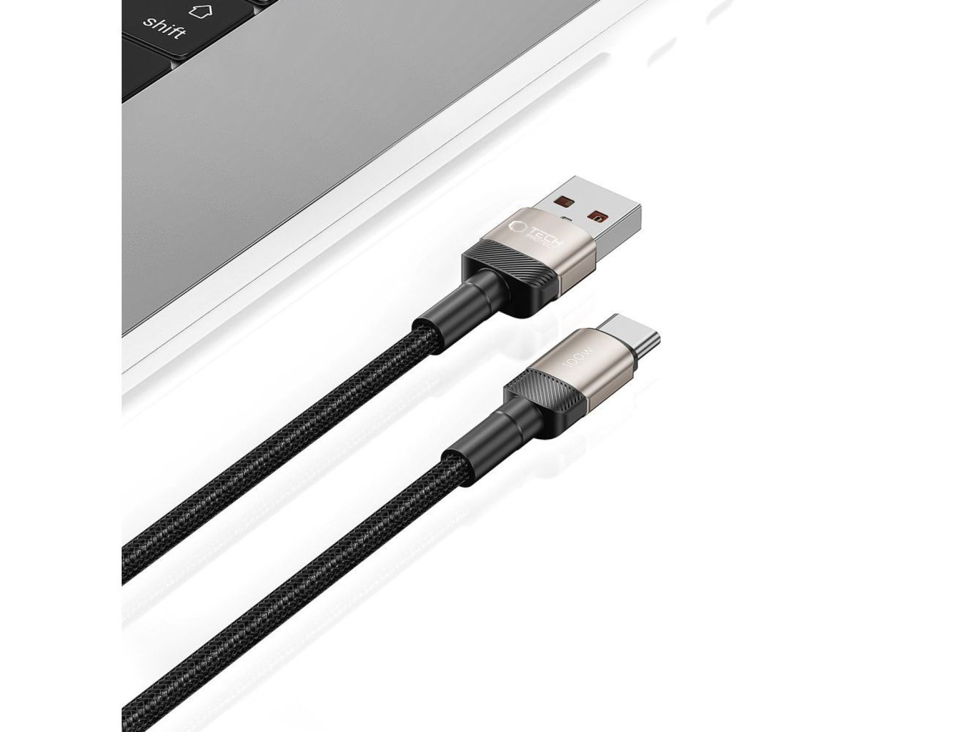 Tech-Protect UltraBoost Evo USB-C / USB-A cable 100W 5A 1m - titanium