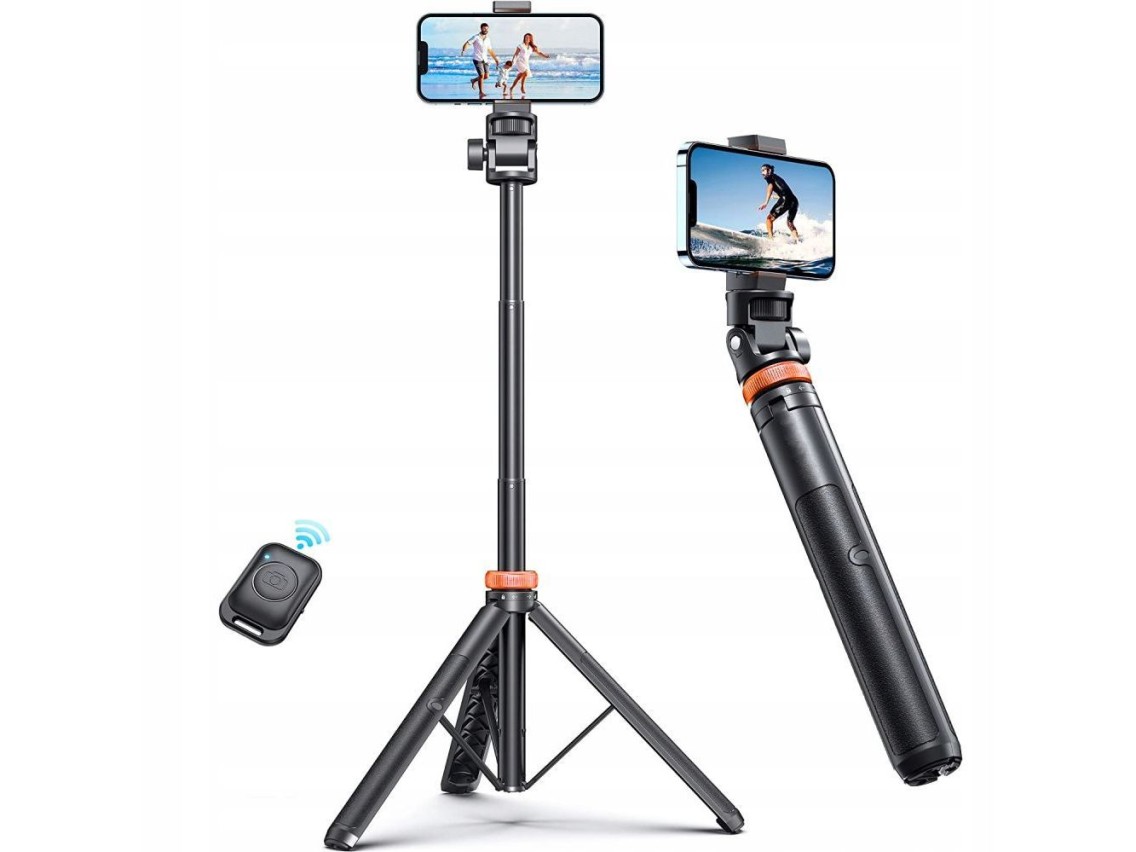 Bastão de selfie Tech-Protect L03S Bluetooth com controle remoto, tripé de até 148 cm e cabeça de 18