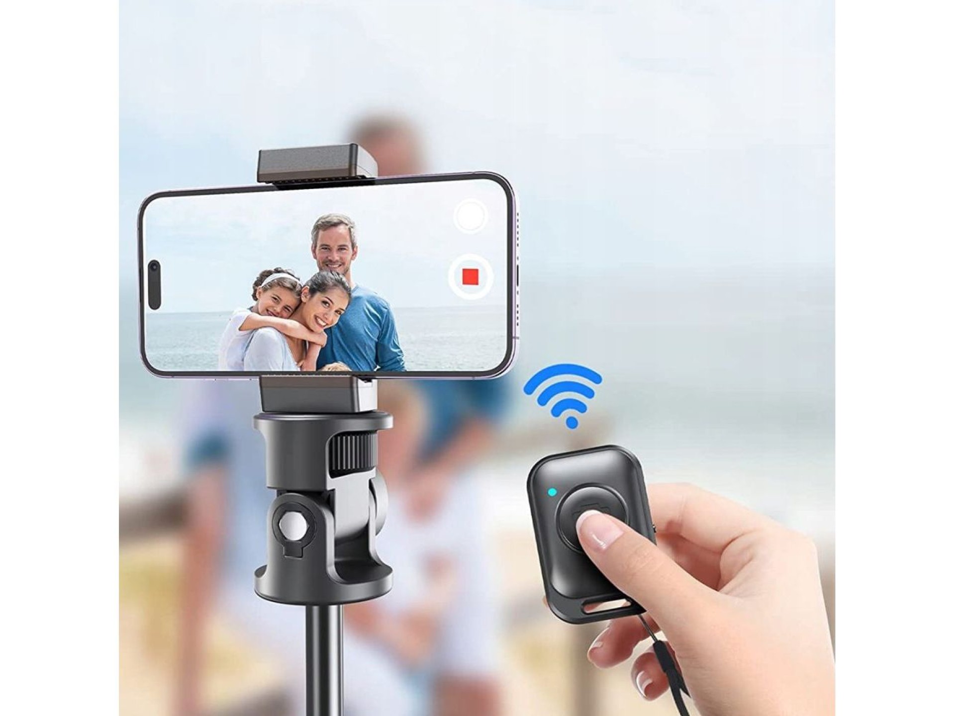 Bastão de selfie Tech-Protect L03S Bluetooth com controle remoto, tripé de até 148 cm e cabeça de 18