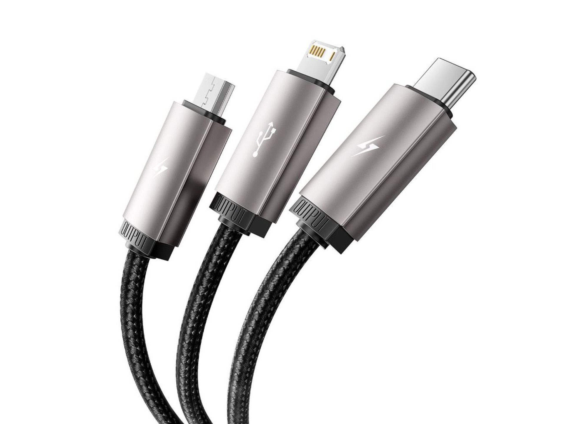 Cable Tech-Protect UltraBoost 3 en 1 USB-A - Lightning / USB-C / micro USB 3.5A 1m - gris