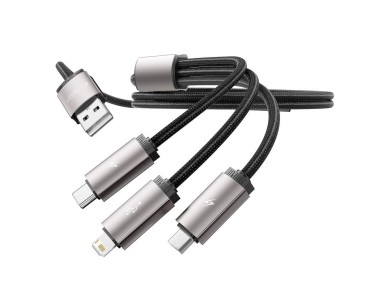 Cabo Tech-Protect UltraBoost 3 em 1 USB-A - Lightning / USB-C / micro USB 3.5A de 1 m - cinza