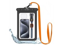 Capa � prova d'�gua Tech-Protect UWC9 para dispositivos de at� 8,9" - preta e laranja
