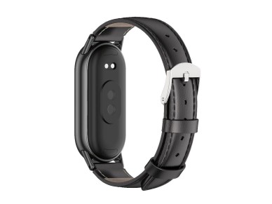 Tech-Protect Leatherfit strap for Xiaomi Smart Band 8 / 8 NFC - black Tech-Protect Leatherfit strap for Xiaomi Smart Band 8 / 8 NFC - black
