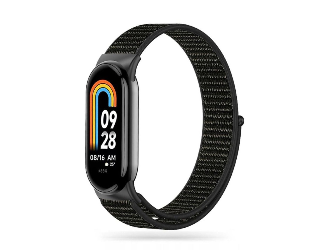 Pulseira de nylon Tech-Protect para Xiaomi Smart Band 8 / 8 NFC - Preta