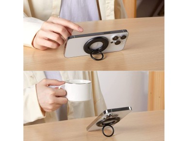 Suporte/anel magn�tico para celular Tech-Protect MMR100 com MagSafe - Cinza