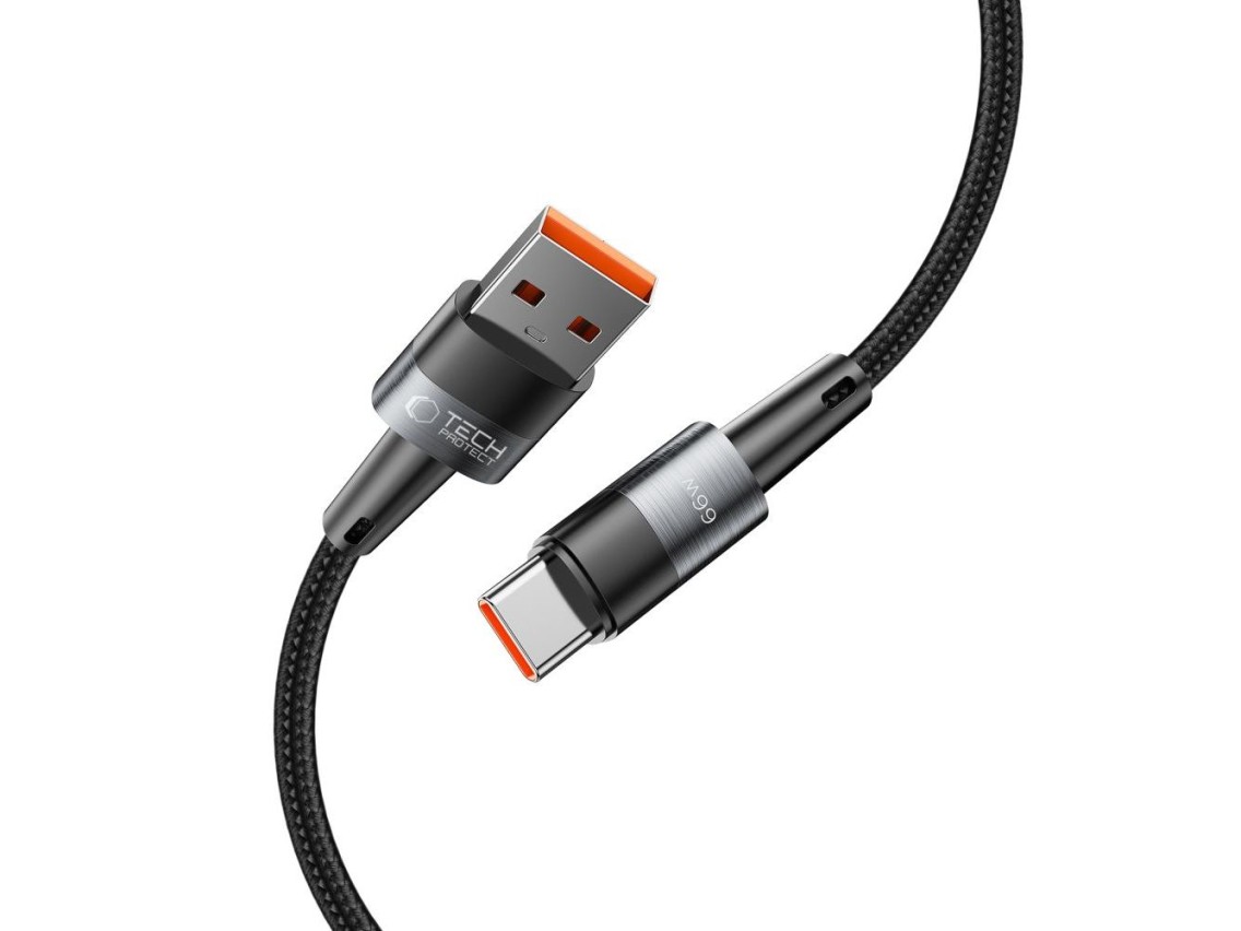 Cabo USB-C/USB-C Tech-Protect UltraBoost 66W 6A 1m - Cinza