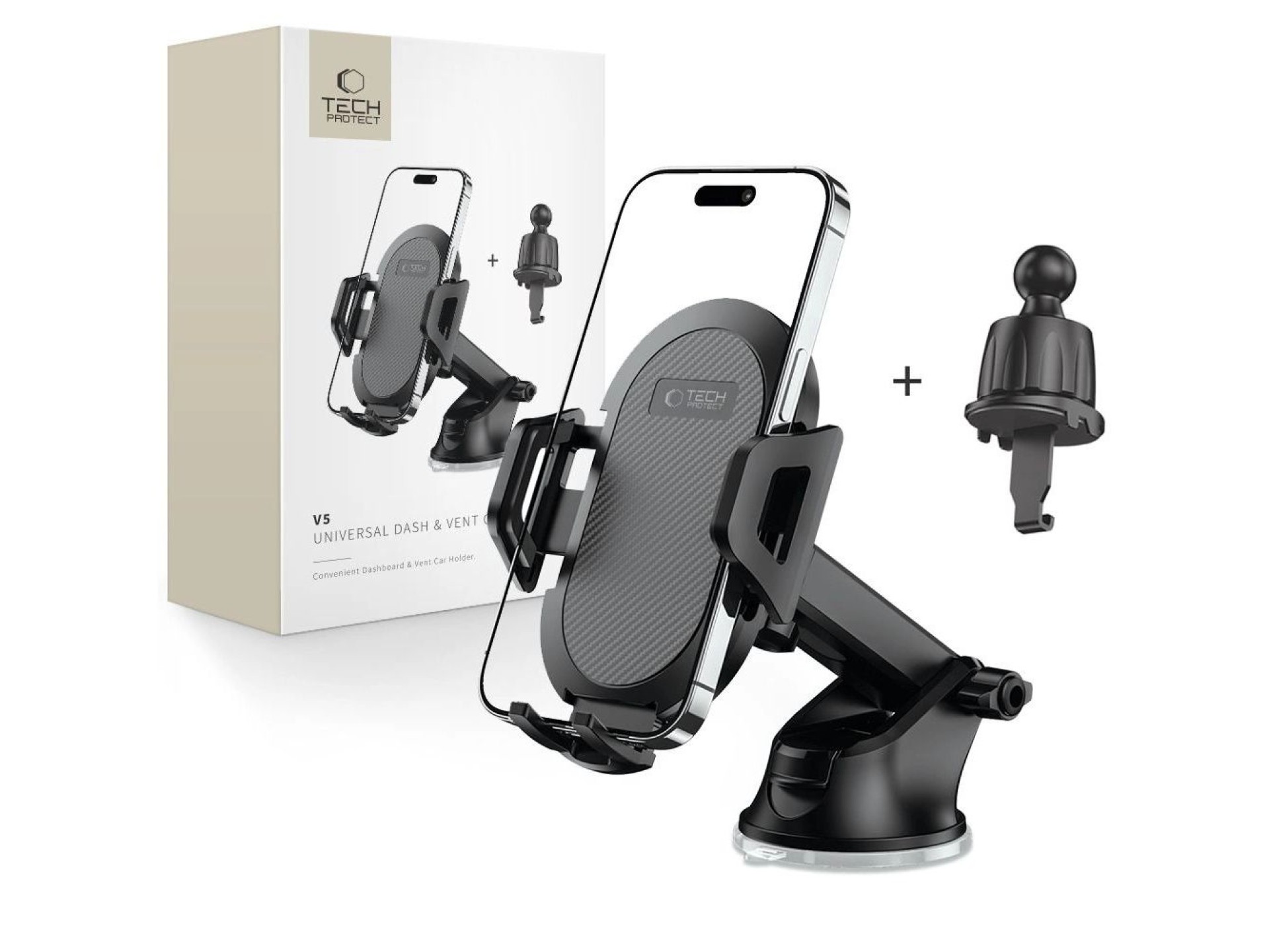Tech-Protect V5 Car Phone Holder for Cockpit/Air Vent - Black