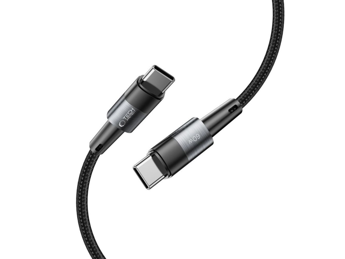 Cable Tech-Protect UltraBoost USB-C / USB-C PD de 60 W y 3 A, 0,25 m - Gris
