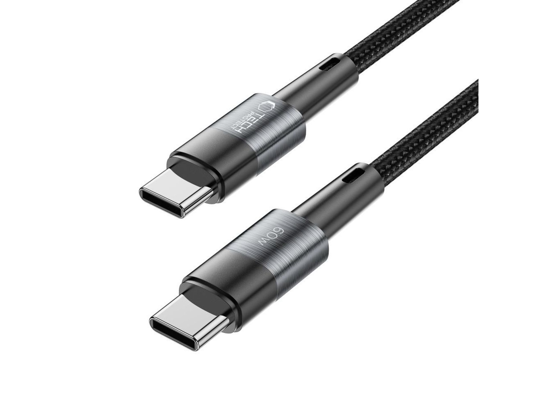 Cable Tech-Protect UltraBoost USB-C / USB-C PD de 60 W y 3 A, 0,25 m - Gris
