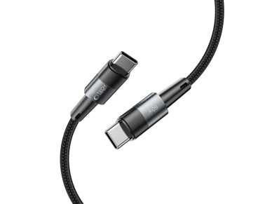 Cable Tech-Protect UltraBoost USB-C / USB-C PD de 60 W y 3 A, 0,25 m - Gris