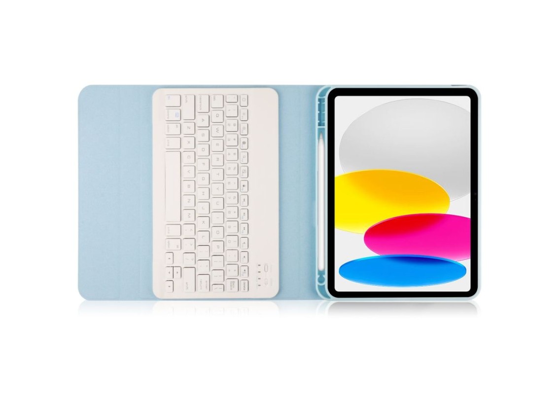 Capa Tech-Protect SC Pen + Teclado com Teclado para iPad 10.9" 2022 - Azul Claro