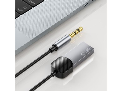 Adaptador de �udio Tech-Protect UltraBoost mini jack 3,5 mm (macho) / Bluetooth - cinza