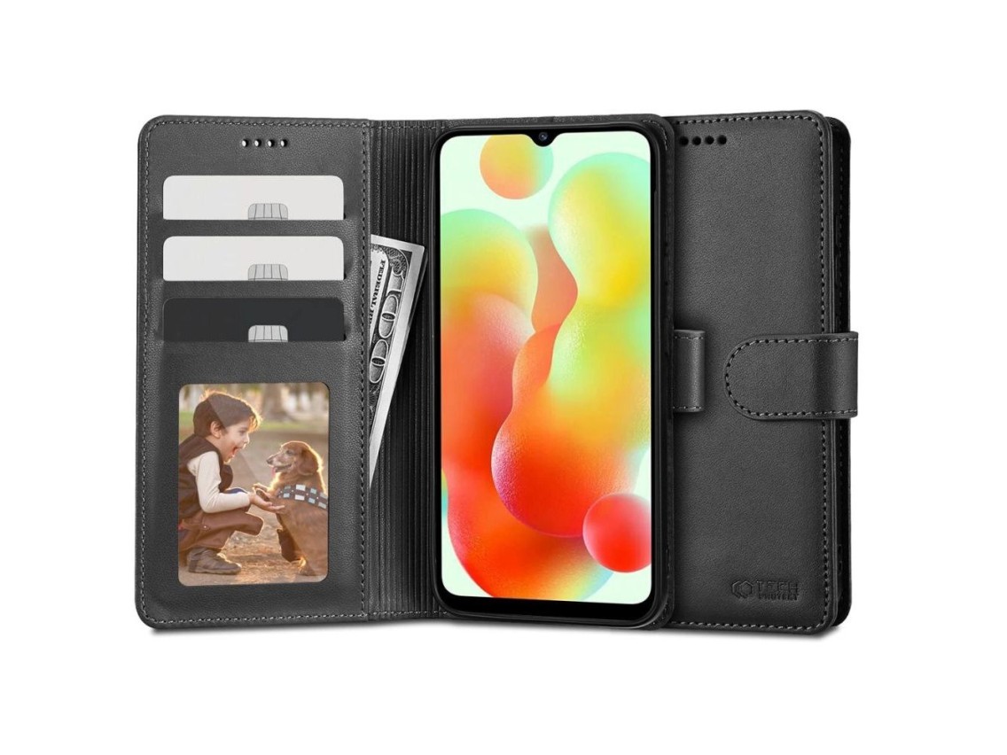 Capa carteira Tech-Protect para Xiaomi Redmi 12C - preta