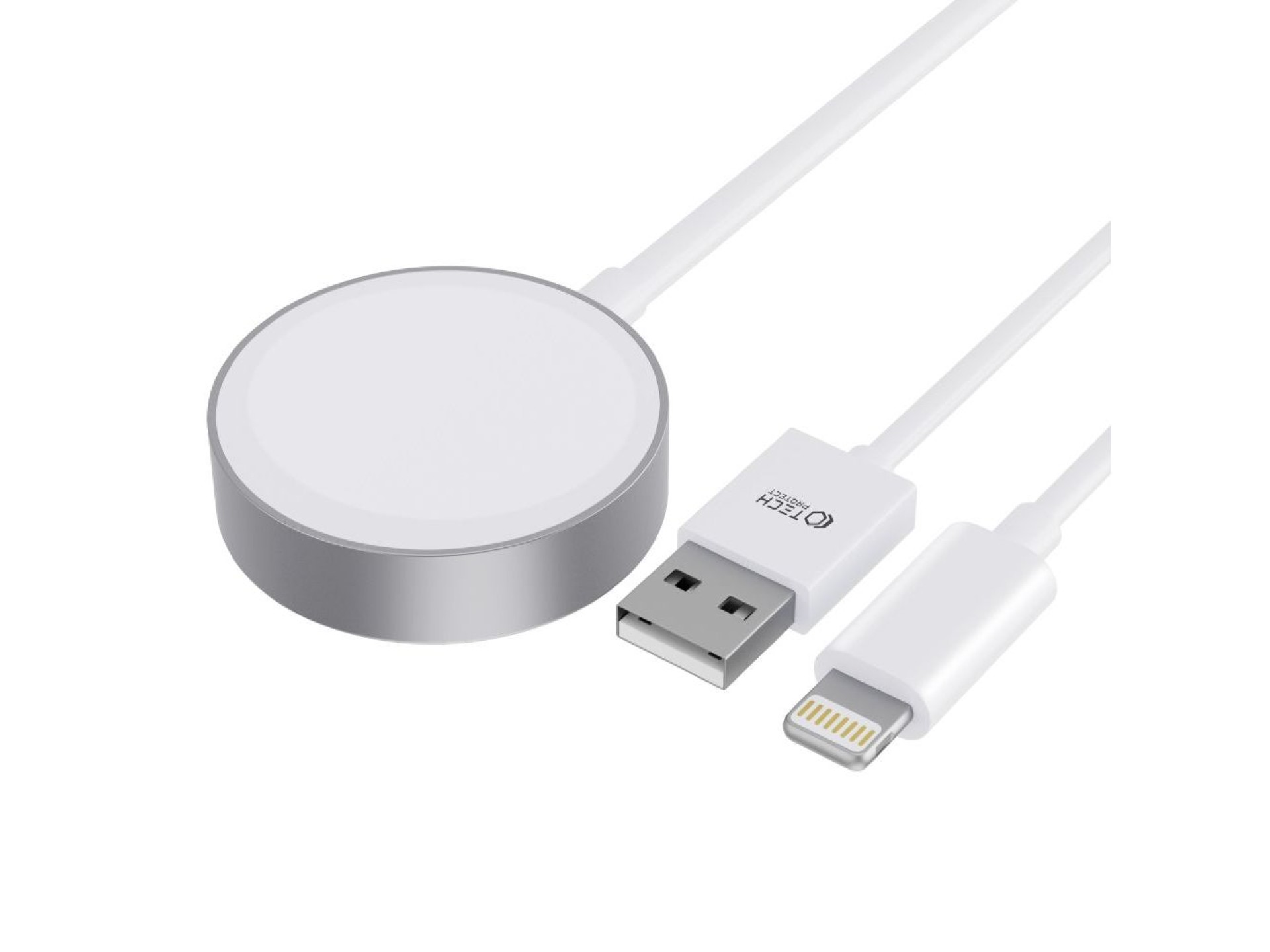 Tech-Protect UltraBoost 2in1 Magnetic Charger with USB-C / Lightning Cables for Apple Watch 1.5m - W