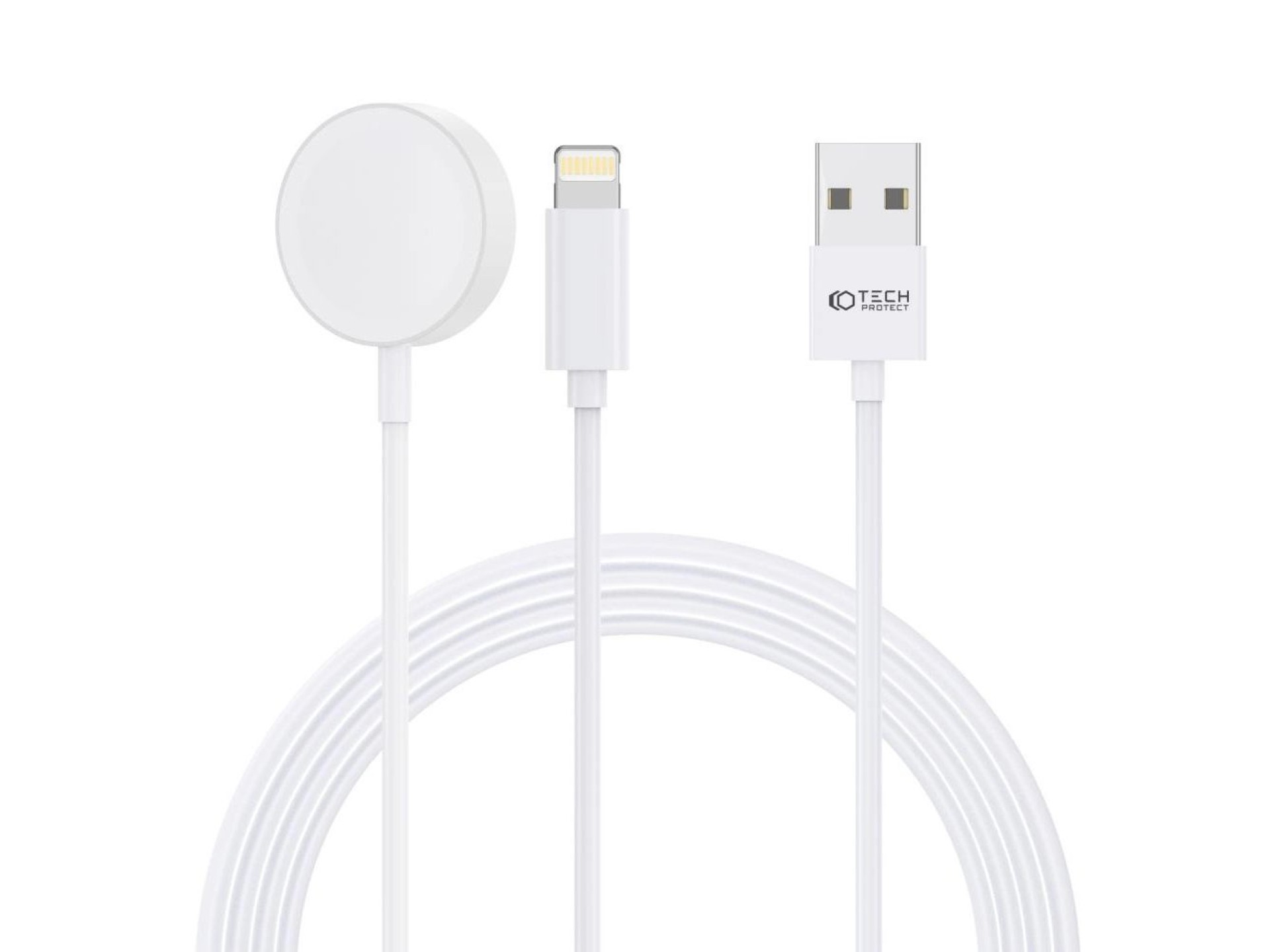Tech-Protect UltraBoost 2in1 Magnetic Charger with USB-C / Lightning Cables for Apple Watch 1.5m - W