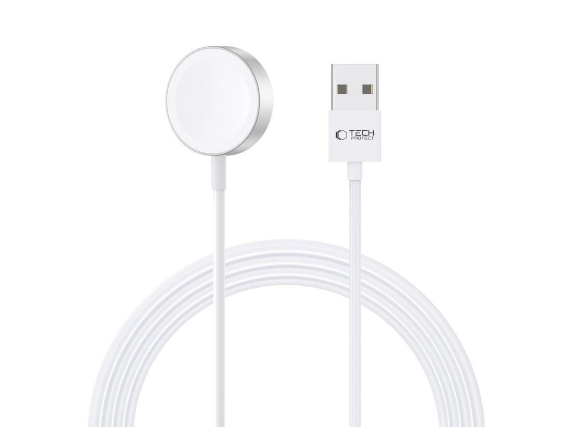 Carregador magnético indutivo Tech-Protect UltraBoost com conector USB-A para Apple Watch 1,2 m - Br