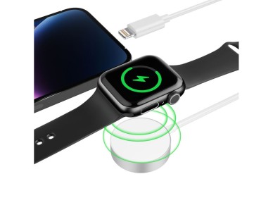 Carregador magn�tico Tech-Protect UltraBoost 2 em 1 com cabos USB-C/Lightning para Apple Watch de 1,