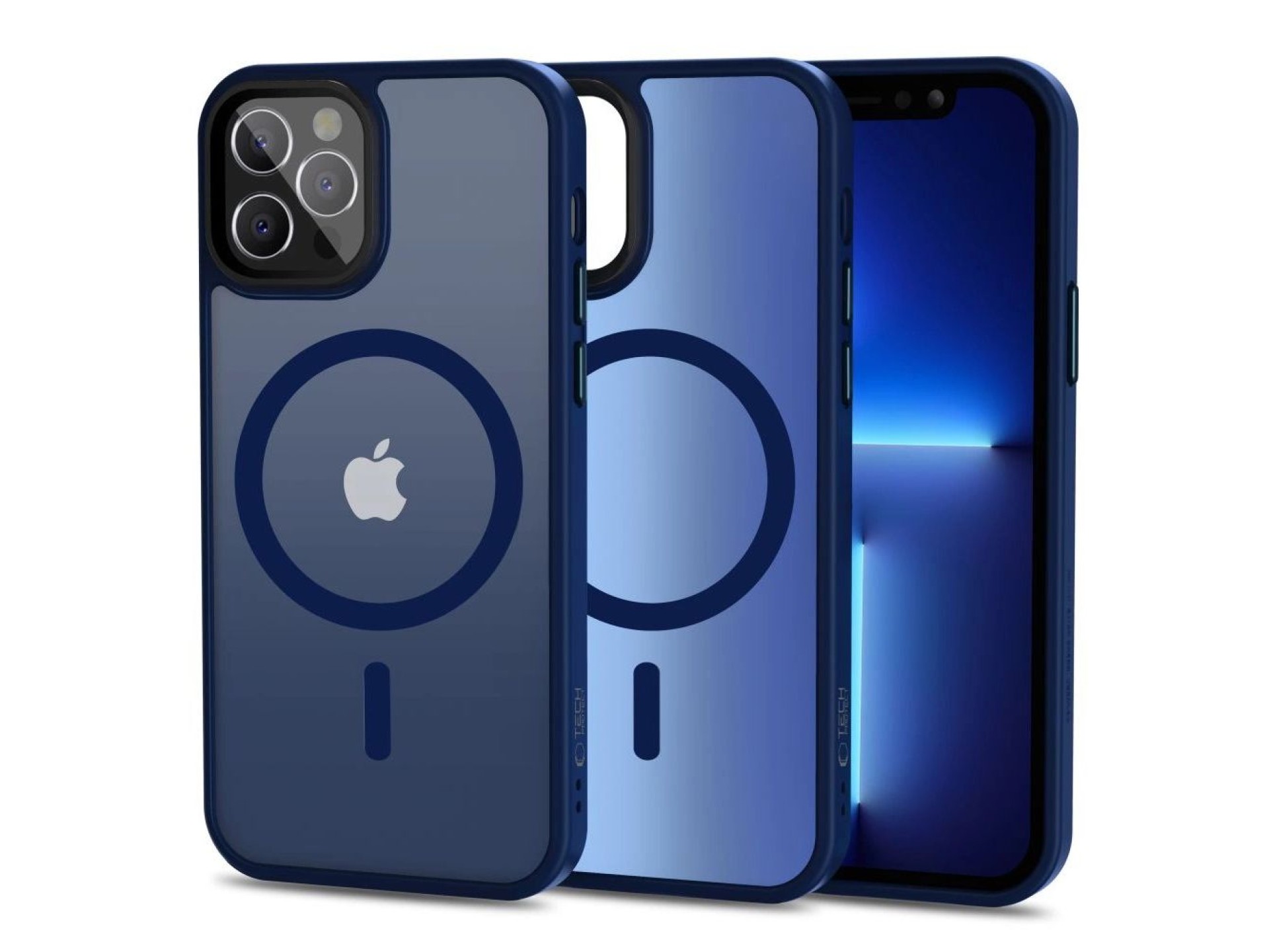 Funda Tech-Protect MagMat MagSafe para iPhone 12 / 12 Pro - Azul marino mate
