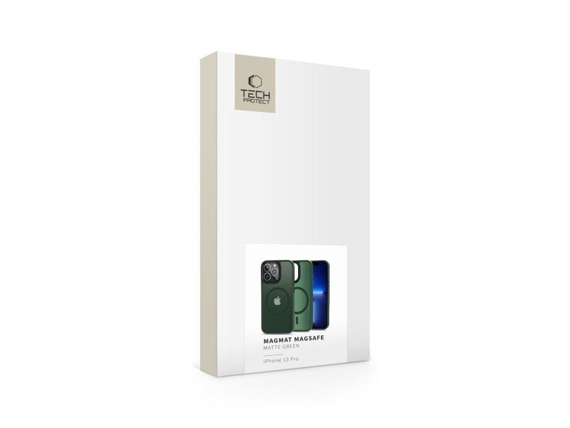 Funda Tech-Protect MagMat MagSafe para iPhone 13 Pro - Verde mate