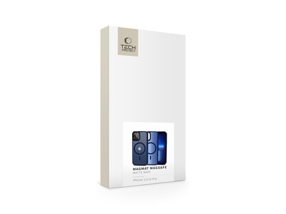 Funda Tech-Protect MagMat MagSafe para iPhone 12 / 12 Pro - Azul marino mate