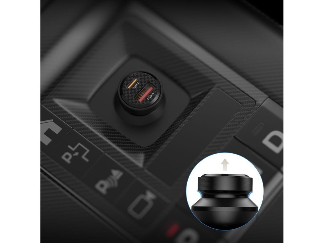 Tech-Protect CC45W Car Charger USB-C PD 45W / USB-A QC 3.0 - Black