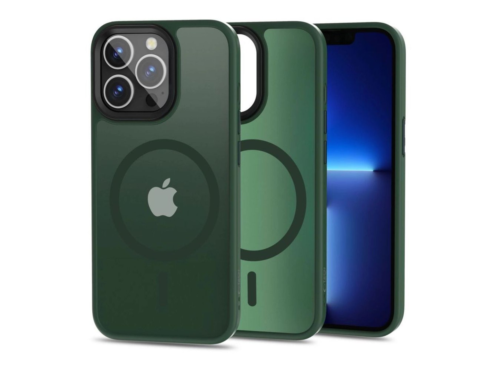 Funda Tech-Protect MagMat MagSafe para iPhone 13 Pro - Verde mate