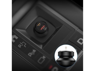 Cargador de coche Tech-Protect CC45W USB-C PD 45W / USB-A QC 3.0 - Negro