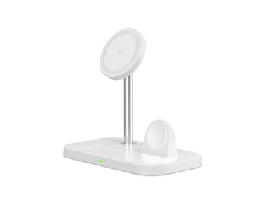 Carregador indutivo Tech-Protect QI15W-A22 MagSafe com suporte MagSafe 3 em 1 para smartphone / Appl