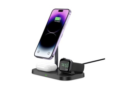 Tech-Protect QI15W-A22 MagSafe Inductive Charger with 3in1 MagSafe Stand for Smartphone / Apple Watc