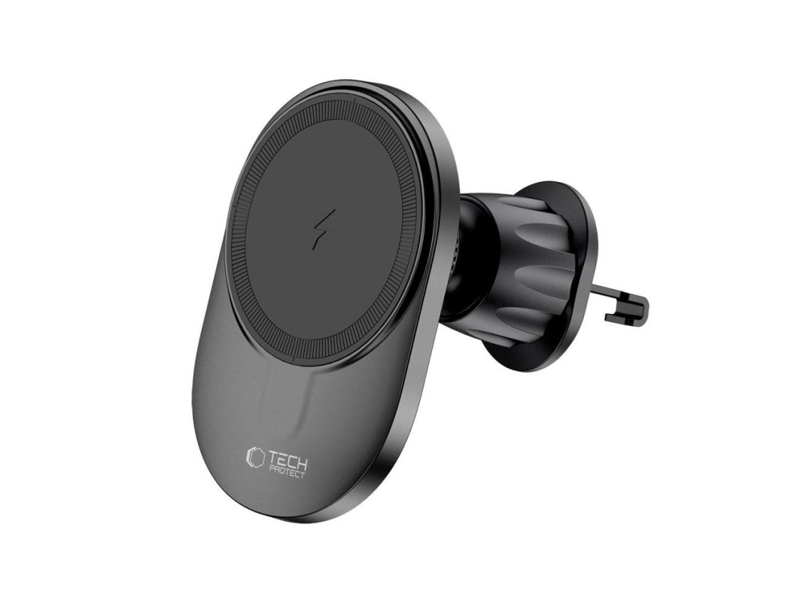 Tech-Protect MM15W-V1 Car Phone Holder with MagSafe 15W Wireless Charger for Cockpit/Air Vent - Blac