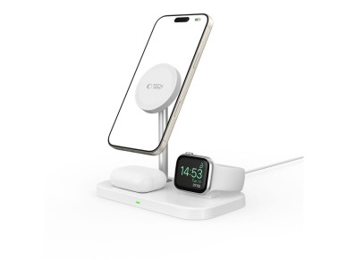 Carregador indutivo Tech-Protect QI15W-A22 MagSafe com suporte MagSafe 3 em 1 para smartphone / Appl