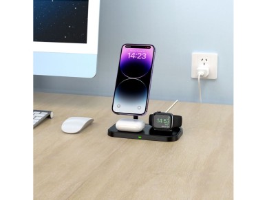 Tech-Protect QI15W-A22 MagSafe Inductive Charger with 3in1 MagSafe Stand for Smartphone / Apple Watc