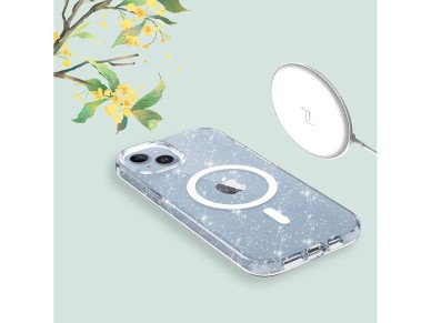 Tech-Protect FlexAir Hybrid MagSafe iPhone 13/14 Case - Clear Glitter Tech-Protect FlexAir Hybrid MagSafe iPhone 13/14 Case - Clear Glitter